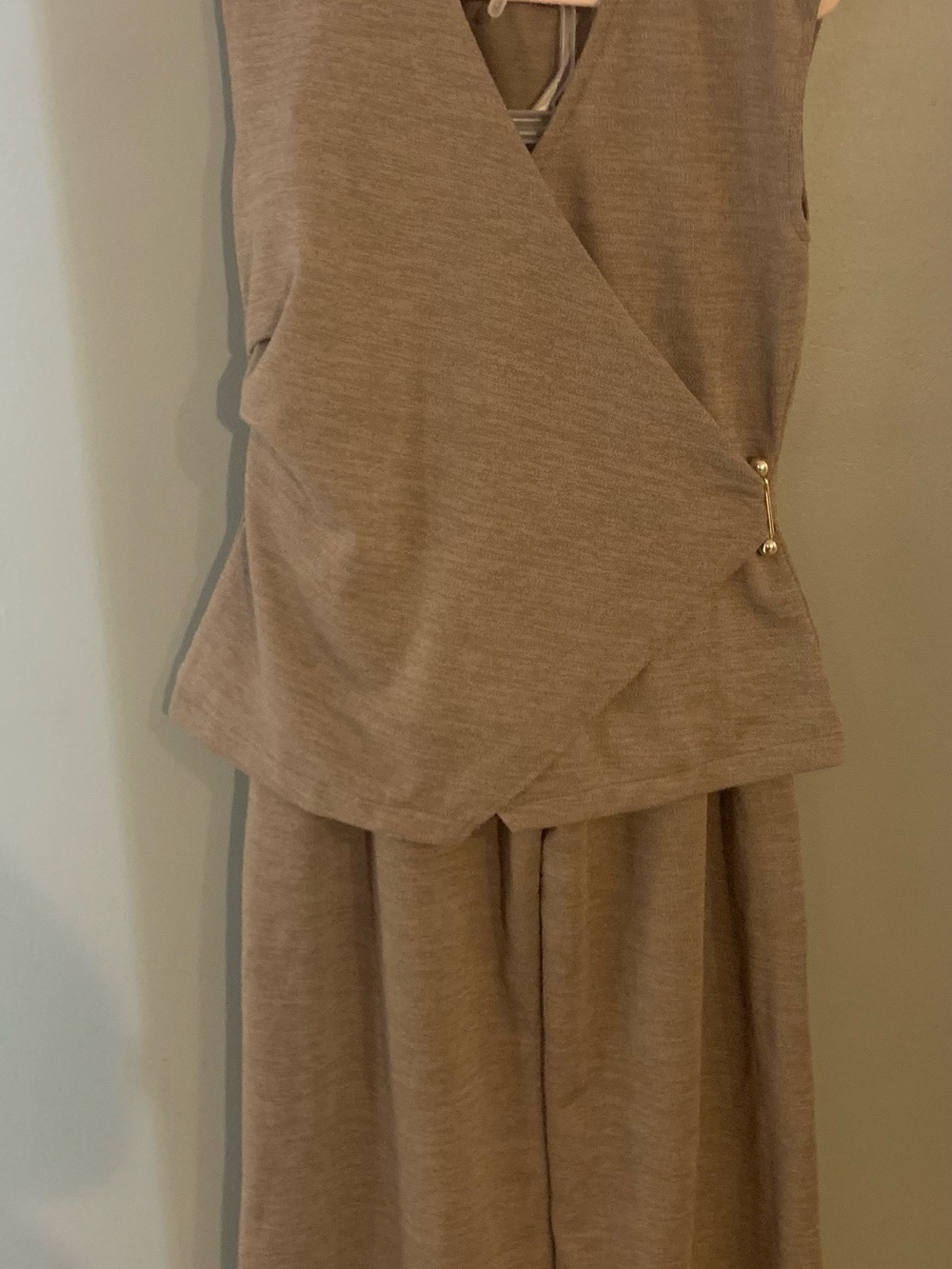 2 pc NWT Haian Wrap style Sleeveless Top with Wide Leg pant to match
